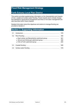 Flood Risk Management Strategy Forth Estuary Local Plan