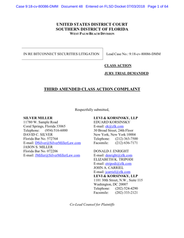 In Re Bitconnect Securities Litigation 18-CV-80086-Third Amended Class Action Complaint