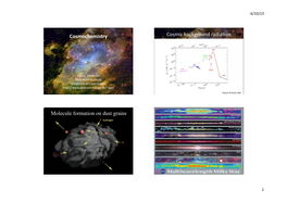 Cosmochemistry Cosmic Background Radia�On