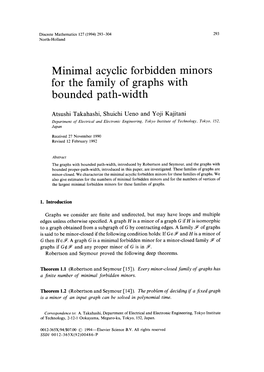 Minimal Acyclic Forbidden Minors for the Family of Graphs with Bounded Path-Width
