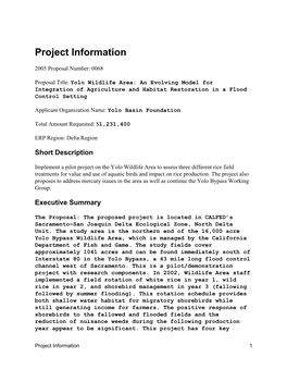 Yolo Wildlife Area: an Evolving Model for Integration of Agriculture and Habitat Restoration in a Flood Control Setting