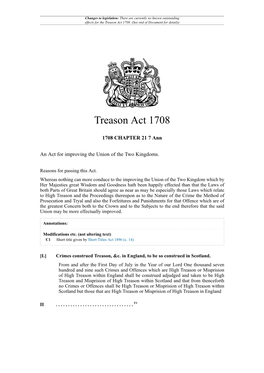 Treason Act 1708
