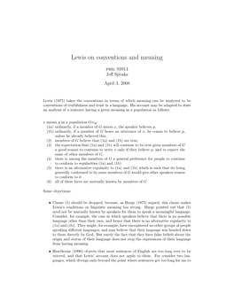 Lewis on Conventions and Meaning