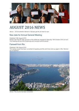 August 2016 News