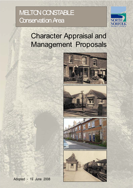 MELTON CONSTABLE NORTH Conservation Area NORFOLK DISTRICT COUNCIL Character Appraisal and Management Proposals