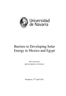 Barriers to Developing Solar Energy in Mexico and Egypt