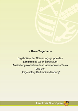 Ansiedlungsvorhaben Des Unternehmens Tesla Und Der „Gigafactory Berlin-Brandenburg“