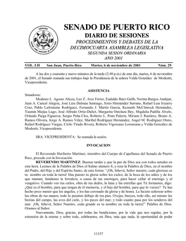 Diario De Sesiones Procedimientos Y Debates De La Decimocuarta Asamblea Legislativa Segunda Sesion Ordinaria Año 2001 Vol
