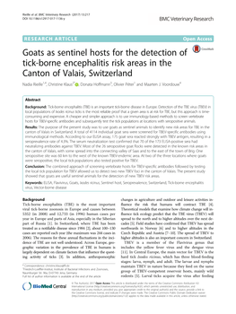 Goats As Sentinel Hosts for the Detection of Tick-Borne Encephalitis