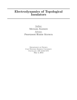 Electrodynamics of Topological Insulators