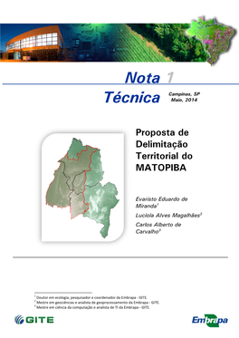 Proposta De Delimitação Territorial Do MATOPIBA | 2