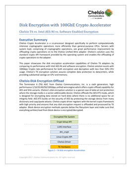 Disk Encryption with 100Gbe Crypto Accelerator