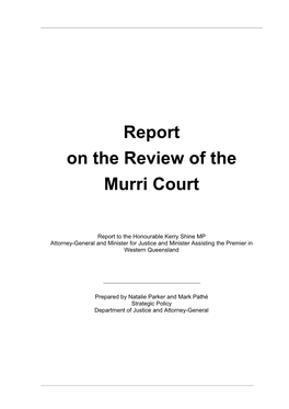 Report on the Review of the Murri Court