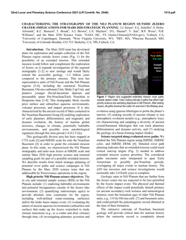 Implications for Mars 2020 Strategic Planning. J.I