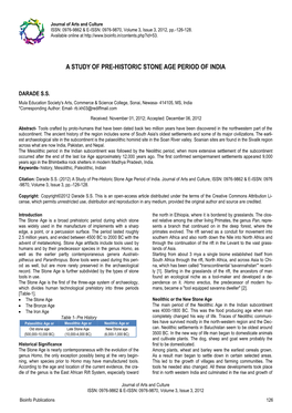 A Study of Pre-Historic Stone Age Period of India