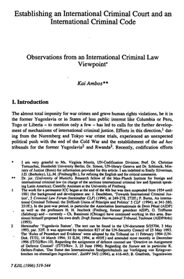 Observations from an International Criminal Law Viewpoint*