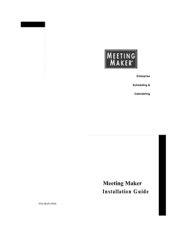 Installation Guide Meeting Maker