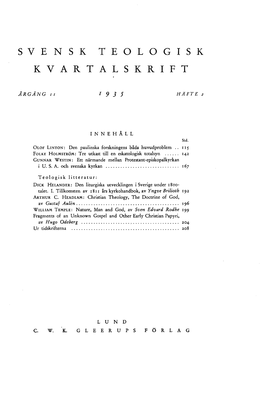 Svensk Teologisk Kvartalskrift