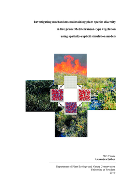 Investigating Mechanisms Maintaining Plant Species Diversityin Fire Prone