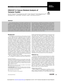 CRAVAT 4: Cancer-Related Analysis of Variants Toolkit David L