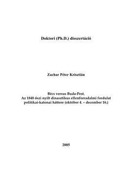 Doktori (Ph.D.) Disszertáció