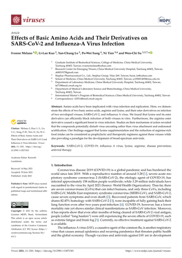 Effects of Basic Amino Acids and Their Derivatives on SARS-Cov-2 and Inﬂuenza-A Virus Infection