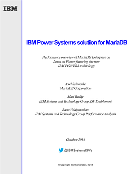 IBM Power Systems Solution for Mariadb