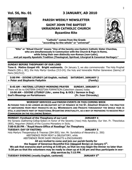 Vol. 56, No. 01 3 JANUARY, AD 2010