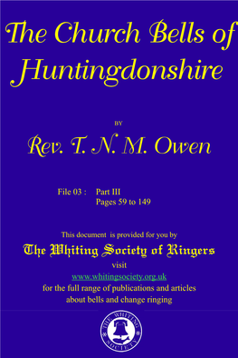 The Church Bells of Huntingdonshire