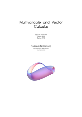 Multivariable and Vector Calculus