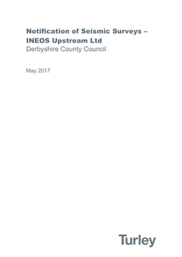 Notification of Seismic Surveys – INEOS Upstream Ltd Derbyshire County Council