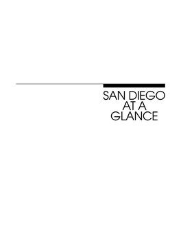 SAN DIEGO at a GLANCE San Diego at a Glance City Profile