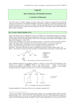 Part III: the Typology of Motion Events