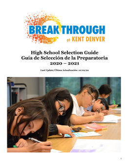 High School Selection Guide Guía De Selección De La Preparatoria 2020 – 2021