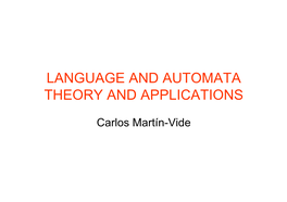 Language and Automata Theory and Applications