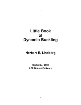 Little Book of Dynamic Buckling