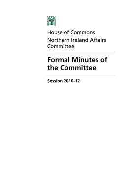 Formal Minutes of the Committee