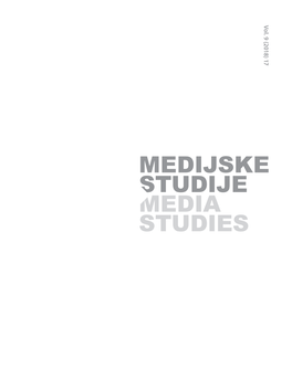 MEDIJSKE STUDIJE MEDIA STUDIES Medijske Studije Media Studies