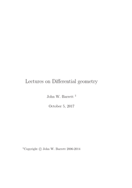 Book: Lectures on Differential Geometry