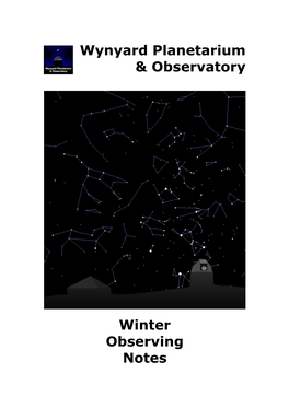 Winter Observing Notes