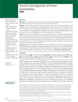 Genetic Heterogeneity of Motor Neuropathies