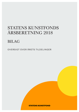 Statens Kunstfonds Årsberetning 2018