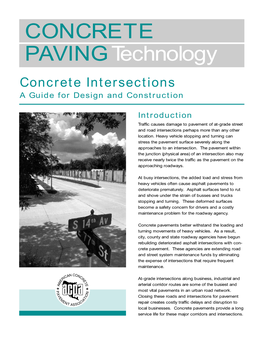CONCRETE Pavingtechnology Concrete Intersections a Guide for Design and Construction