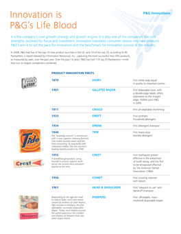 Innovation Is P&G's Life Blood