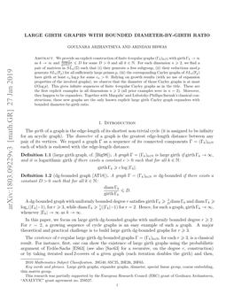 Large Girth Graphs with Bounded Diameter-By-Girth Ratio 3