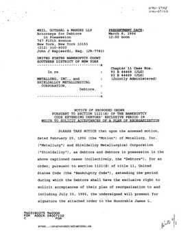 Shieldalloy Metallurgical Corporation, US Bankruptcy Court Southern