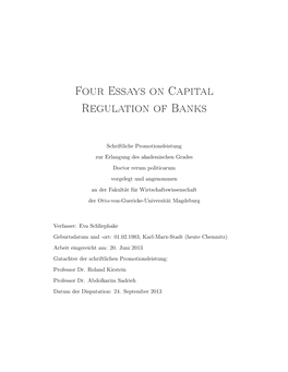 Four Essays on Capital Regulation of Banks