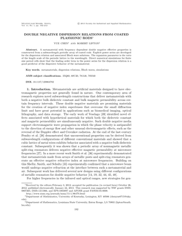 Double Negative Dispersion Relations from Coated Plasmonic Rods∗