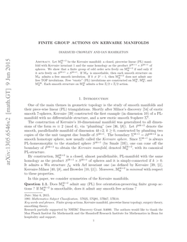 Finite Group Actions on Kervaire Manifolds 3