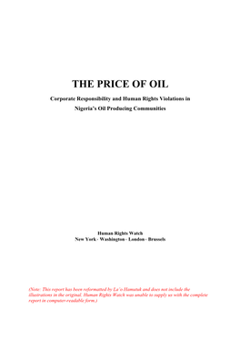 The Price of Oil